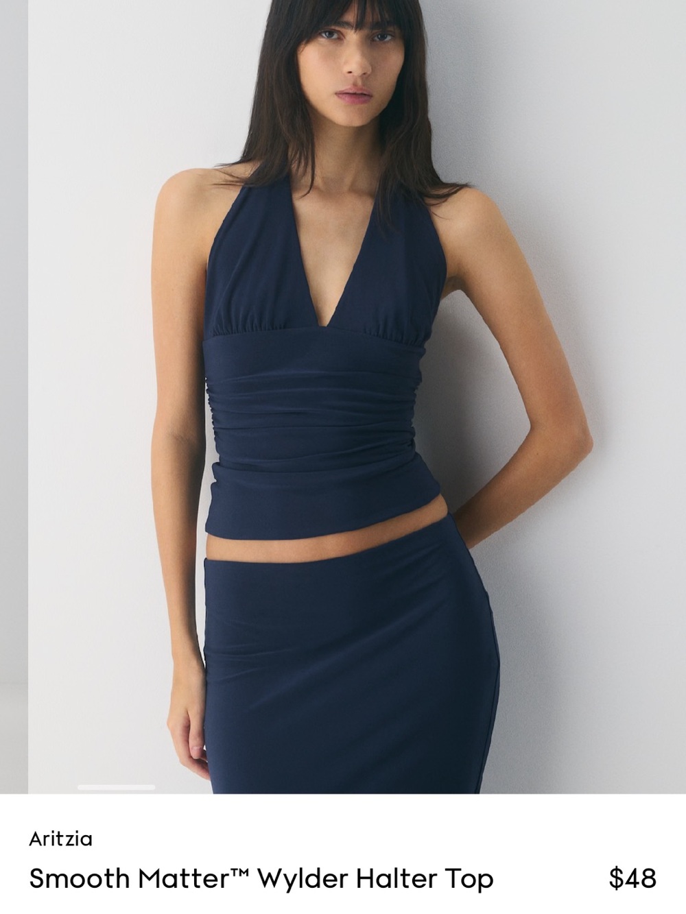 Wilfred Navy Halter Tank Top
